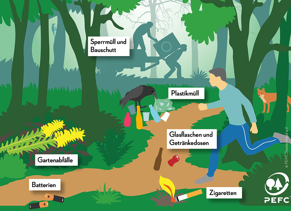 Keine Gartenabfälle im Wald entsorgen ThüringenForst